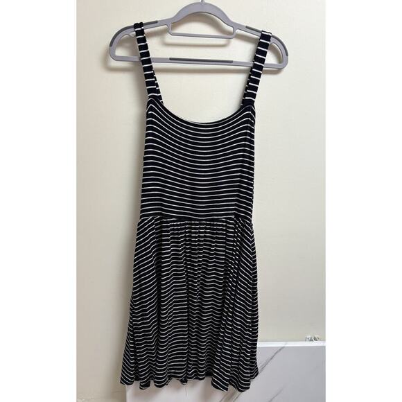 Lily Rose Navy Striped Sleeveless Dress Size L - Picture 1 of 3